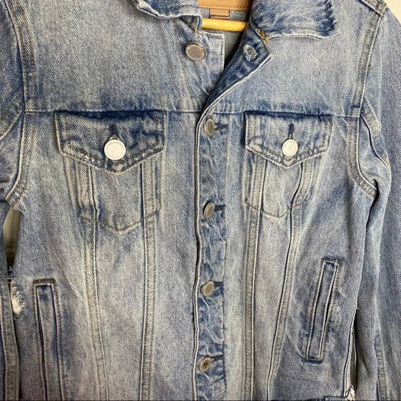 BlankNYC Light Wash Traffic Jam Cropped Denim Jean Trucket Jacket Size XS - Picture 5 of 11